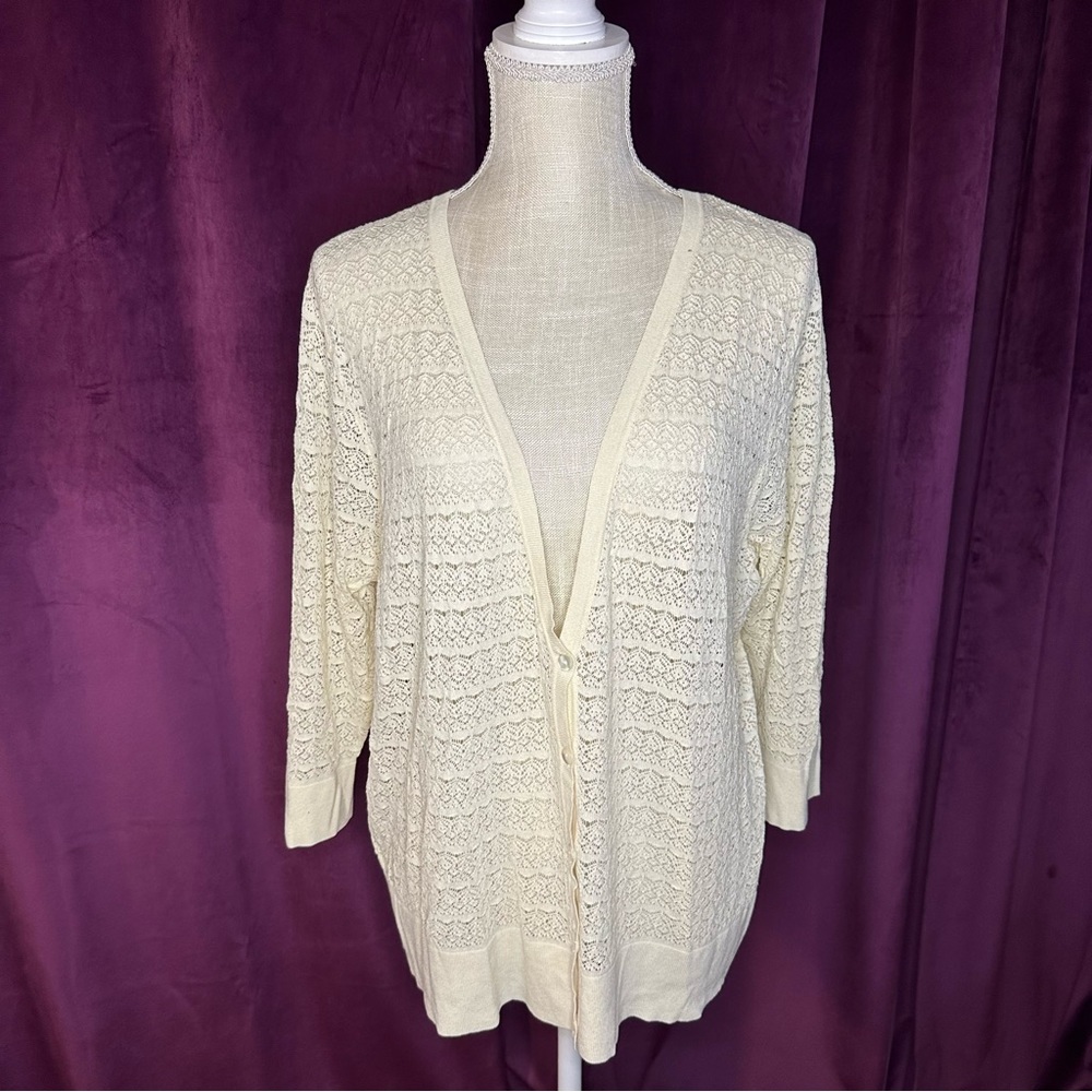 Lace Ivory Cardigan, 1X